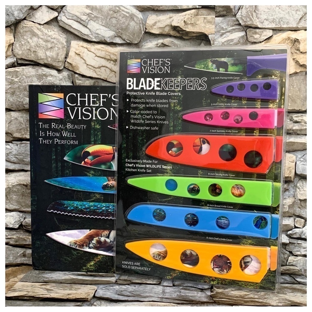 #51 Chefs Vision Set Wildlife Series Six-Piece Knife Set Sheath Blade Covers New - Picture 4 of 10